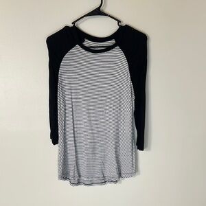Maurices Black and White Striped Top